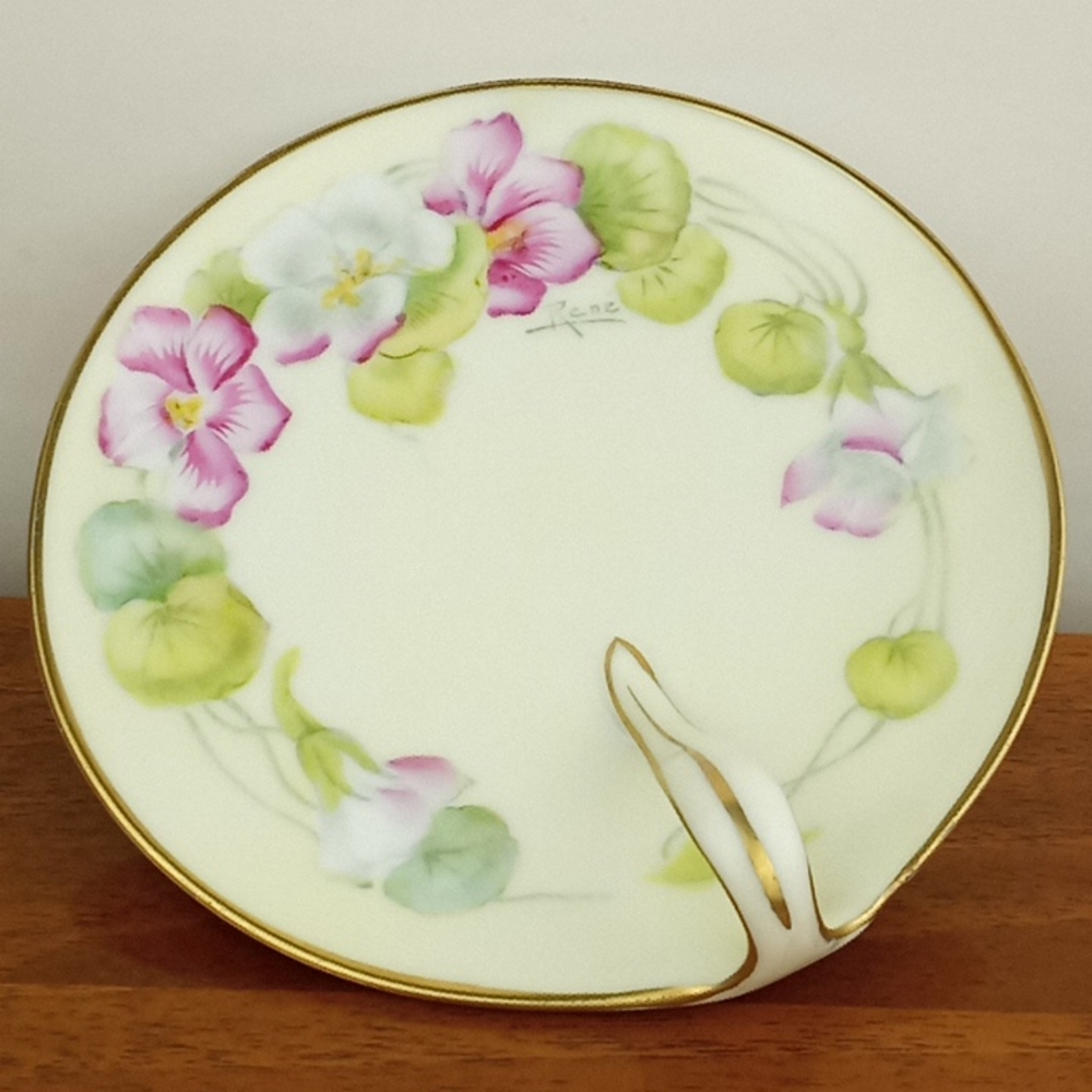 Vintage P.T. hand painted Bavaria Tirscenreuth appetizer plate art nouveau - Picture 1 of 9